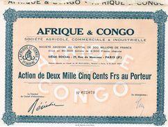 Action Ancienne - Afrique & Congo - Société Agricole, Commerciale & Industrielle - Africa