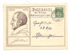 0-6056 SCHLEUSINGEN - ST. KILIAN, Postgeschichte, Landpoststempel 1932 Auf Goethe-GA - Schleusingen