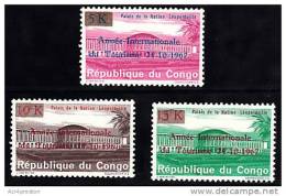 A1110 CONGO 1968, SG 647-9 International Tourism Year, Set Of 3 MNH - Neufs