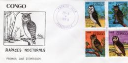 Congo 1996, Animals, Owls, 4val In FDC - FDC