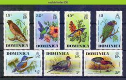 Mza043 FAUNA VOGELS PARROT HERON DOVE KINGFISHER HUMMINGBIRD HAWK BIRDS VÖGEL AVES OISEAUX DOMINICA 1976 PF/MNH # - Collections, Lots & Series