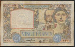 °°° FRANCE - 20 FRANCS 28/8/1941 °°° - 20 F 1939-1942 ''Science Et Travail''