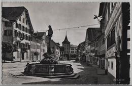 Sempach - Stadtstrasse Mit Brunnen - Photo: J. Gaberell - Sempach