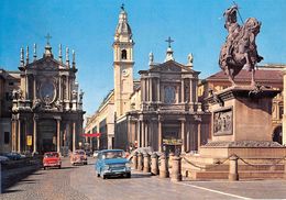 D7008"TORINO-PIAZZA SAN CARLO-MONUMENTO A  E. FILIBERTO .CHIESE CARLO/CRIST"ANIMATA,AUTO(FIAT),S.A.C.A.T320  CARTNONSPED - Lugares Y Plazas