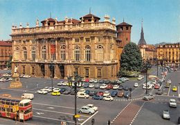 D7009 "TORINO - PIAZZA CASTELLO-PALAZZO MADAMA-MOLE" ANIMATA, AUTO(FIAT),BUS 2 PIANI, S.A.C.A.T 217. CART NON SPED - Lugares Y Plazas