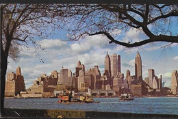 U.S.A. - NEW YORK CITY - SKYLINE - VIAGGIATA 1971 - FRANCOBOLLO ASPORTATO - FORMATO PCCOLO - Panoramische Zichten, Meerdere Zichten
