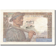 Billet, France, 10 Francs, 1941, 1941-09-11, TTB, Fayette:8.10, KM:99a - 10 F 1941-1949 ''Mineur''