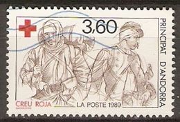 ANDORRE   -  1989 .  Y&T N° 380 Oblitéré.    Croix - Rouge - Gebraucht