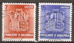 ANDORRA   -   1982 .  Y&T N° 141  &  143  Oblitérés.    Armoiries - Usados