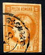 ROMANIA 1868 Prince Carol 2 B. Orange,  Used.   Michel 17 - 1858-1880 Moldavia & Principato