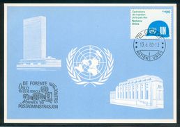 United Nations Office Geneva Maximum Card CM Peace-keeping Operations UN Emblem And “UN” On Helmet - Maximumkarten