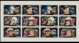 AJMAN 1971 Sports Cars IMPERF.SHEET (12 Stamps) [non Dentelé, Geschnitten,no Dentado,non Dentellato] - Cars