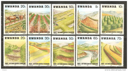 Rwanda 1983 Mi# 1224-1233 ** MNH - Soil Erosion Prevention / Agriculture / Flora - Ungebraucht