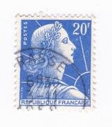 YT 1011B Marianne De Muller - Variété Anneau Lune (JOLI !) - Oblitération Partielle 1958 (Grasse ?) - Curiosities: 1950-59 Used