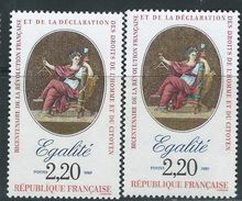 [15] Variété : N° 2574 Egalité Pieds Rouges + Normal ** - Unused Stamps