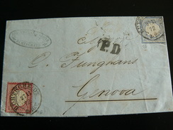 1872 LETTER WITH TWO  POSTAGE STAMPS                                  1872 BELLA LETTERA CON 2 BEI FRANCOBOLLI - Briefe U. Dokumente