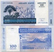 MADAGASCAR 100 Ariary 2016 UNC P86c New Signature Prefix CB - Madagaskar