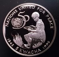 MALAWI 5 KWACHA 1995 SILVER PROOF "United Nations 50th Anniversary" Free Shipping Via Registered Air Mail - Malawi