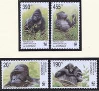 Congo Ex Zaire 2002, WWF, Gorillas, 4val - Gorilles