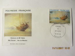 Enveloppe 1er Jour "POLYNESIE FRANCAISE " Peinture Du 20°siécle -Vue Sur Mooréa - - Cartas & Documentos