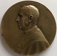 Médaille Bronze. Kardinaal Mercier. Nationale Hulde Vaderlandsliefde.  Jules Jourdain. 65mm - 84 Gr. - Professionals / Firms