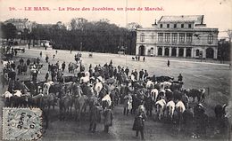 Le Mans     72        Jour De Marché. Place Des Jacobins Et Ancien Théatre        (voir Scan) - Le Mans