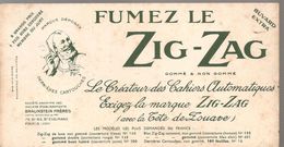 Buvard ZIG-ZAG FUMEZ LE ZIG-ZAG Le Créateur Des Cahiers Automatiqes - Tabak