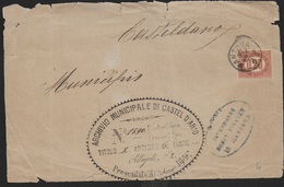 STORIA POSTALE REGNO - FASCETTA DA MANTOVA 1876 CON SERVIZIO CENT 20 PER CASTELDARIO (MN) - Dienstmarken