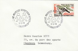 1970 Luxembourg COVER EVENT Pmk TWINNING KLEINBETTINGEN BASTOGNE Franked BIRD, PROTECT BIRDS Stamps Nature Conservation - Cartas & Documentos