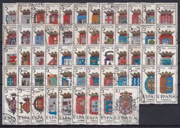 ESPAÑA 1962/1966 SERIE ESCUDOS COMPLETA USADO - Usados