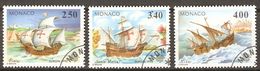 MONACO    -    1992 .  Y&T N° 1825 à 1827 Oblitérés.  EUROPA  /  Christophe Colomb  /  Caravelles. - Used Stamps