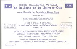 Buvard Société D'assurances Mutuelles De La Seine Et De La Seine Et Oise 9, Rue Royale Paris 8 ème - Banque & Assurance