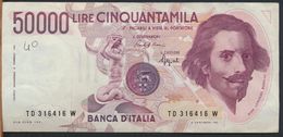 °°° ITALIA - 50000 LIRE BERNINI I° TIPO 25/01/1990 SERIE TD °°° - 50000 Liras