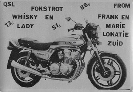 QSL Karten, CB Station Bernhardiner (Bernhard Haberland, Hamburg) - Moto Honda CB 750 - Carte Non Circulée - CB-Funk