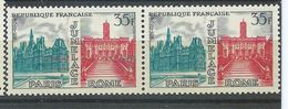 [15] Variété : N° 1176 Jumelage Paris - Rome Défaut D'essuyage Tenant à Normal  ** - Unused Stamps