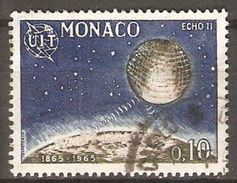 MONACO   -   1965 .   Y&T N° 665 Oblitéré.    U.I.T.  /  Satellite  Echos II - Usados