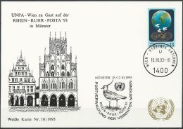 UNO WIEN 1993 Mi-Nr. 138 WEISSE KARTE - RHEIN-RUHR POSTA MÜNSTER 15.10.1993 - Covers & Documents