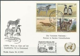 UNO WIEN 1993 Mi-Nr. 132 WEISSE KARTE - NAPOSTA DORTMUND 19.05.1993 - Covers & Documents