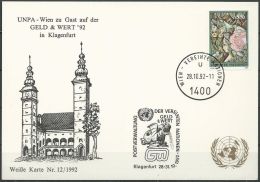 UNO WIEN 1992 Mi-Nr. 128 WEISSE KARTE - KLAGENFURT 28.10.1992 - Lettres & Documents