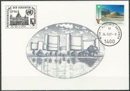 UNO WIEN 1991 Mi-Nr. 111 WEISSE KARTE - GRAZ 24.05.1991 - Storia Postale