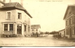 N°59028 -cpa Vincey -rue De La Gare- - Vincey