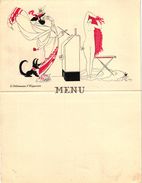 3 Carte Chromo Menu PUB Mictasol   Illustrateur Roger Cartier   & Felix Lorian  Ordonnance Hippocrate Offrande à Priape - Menu