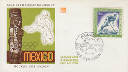 Enveloppe  FDC  1er  Jour  MONACO  Jeux  Olympiques  MEXICO   1968 - Ete 1968: Mexico