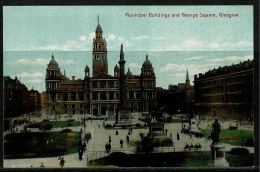 RB 1176 -  Early Postcard - Municipal Buildings & George Square Glasgow - Scotland - Lanarkshire / Glasgow