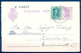 1928 , CÓRDOBA , ENTERO POSTAL ED. 57 , CIRCULADO A HAMBURGO - 1850-1931