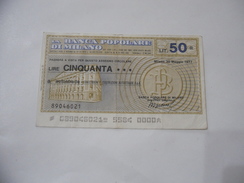 MINIASSEGNO BANCA POPOLARE DI MILANO  LIRE 50. - [10] Cheques Y Mini-cheques