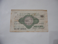 MINIASSEGNO IL BANCO DI SICILIA LIRE 100. - [10] Cheques Y Mini-cheques