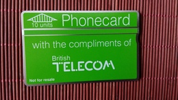 Phonecard UK With Compliments 10 Units 070 K (Mint,Neuve) Rare - BT Emissions Privées