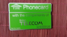 Phonecard UK With Compliments 5 Units 004 A (Mint,Neuve) Rare - BT Private Issues