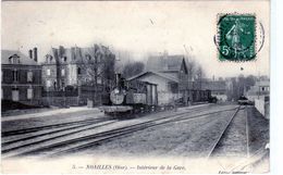 Carte Postale De Noailles - Intérieure De La Gare - - Noailles